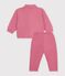 Babysetje - Sweatshirt en broekje in effen katoen roze