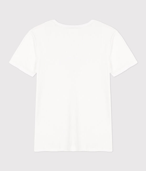 L'Iconique, T-shirt met korte mouw van effen ribstof voor dames wit ECUME
