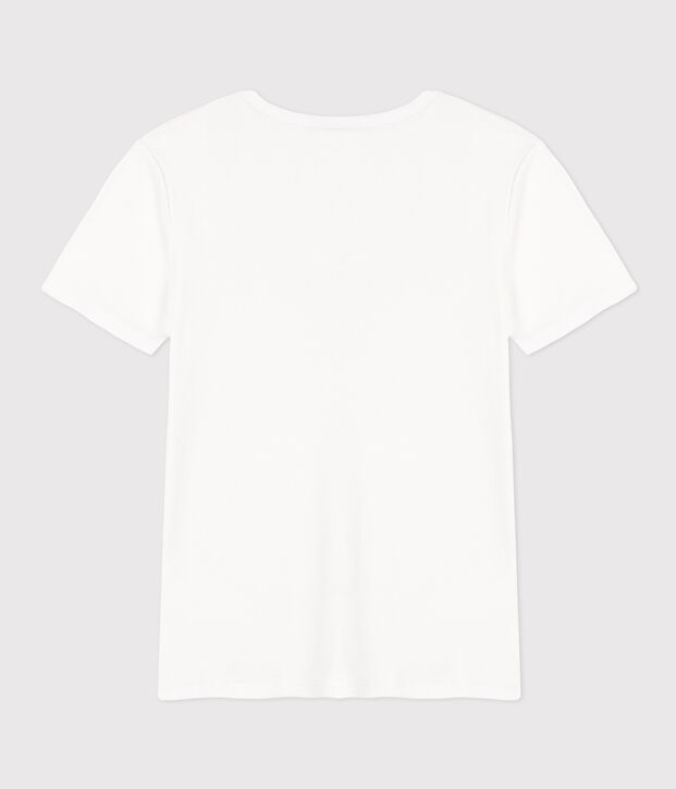 Effen katoenen T-shirt met korte mouwen voor dames wit