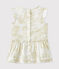 Robe bébé fille en satin imprimée blanc MARSHMALLOW/blanc MULTICO
