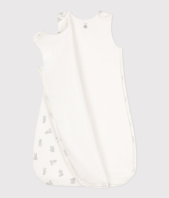 Katoenen babytrappelzakje met konijntjes TOG 2 wit MARSHMALLOW/grijs GRIS