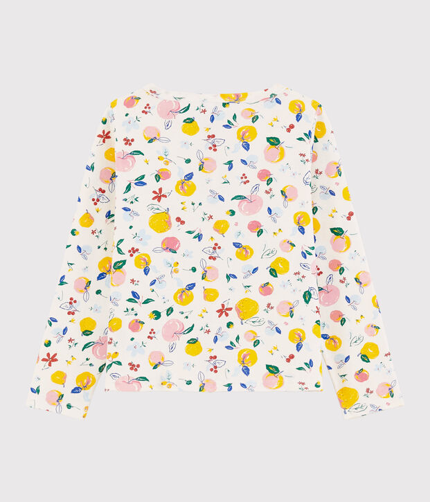 Cardigan in katoen meisjes kinderen wit/multicouleur