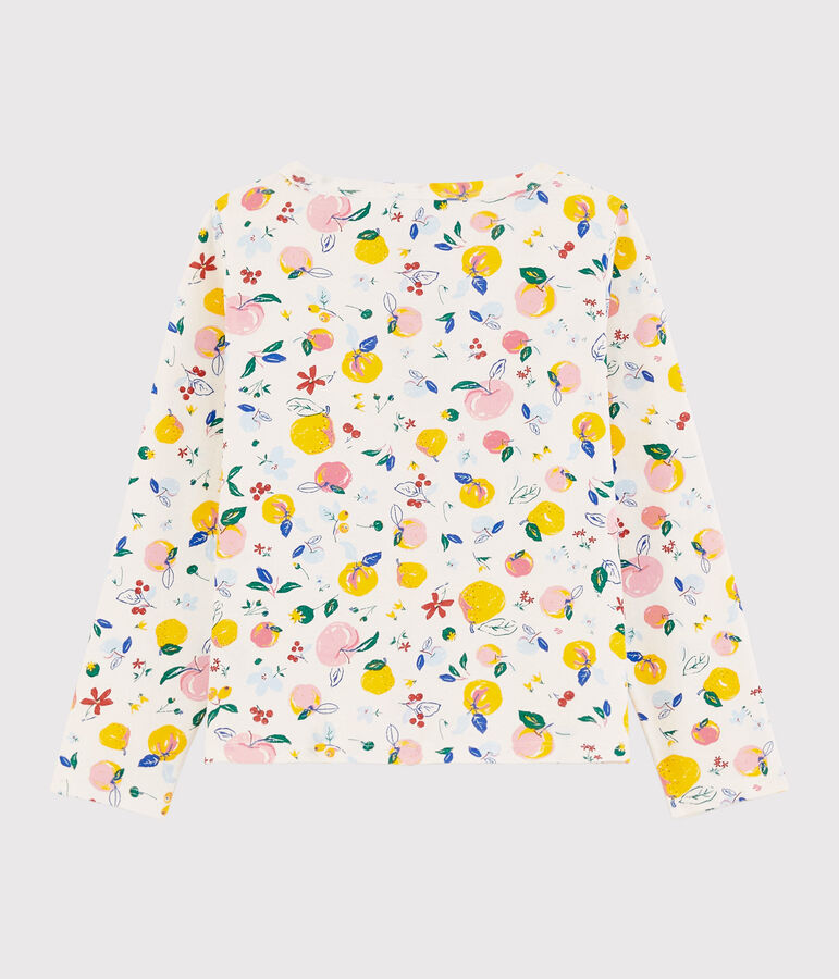 Cardigan in katoen meisjes kinderen wit/multicouleur