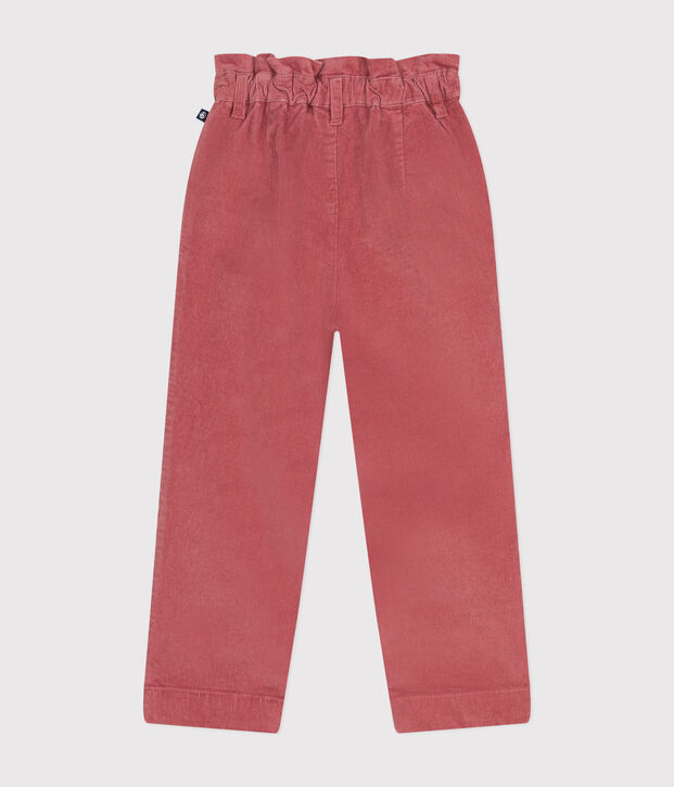 Pantalon en velours enfant fille rose
