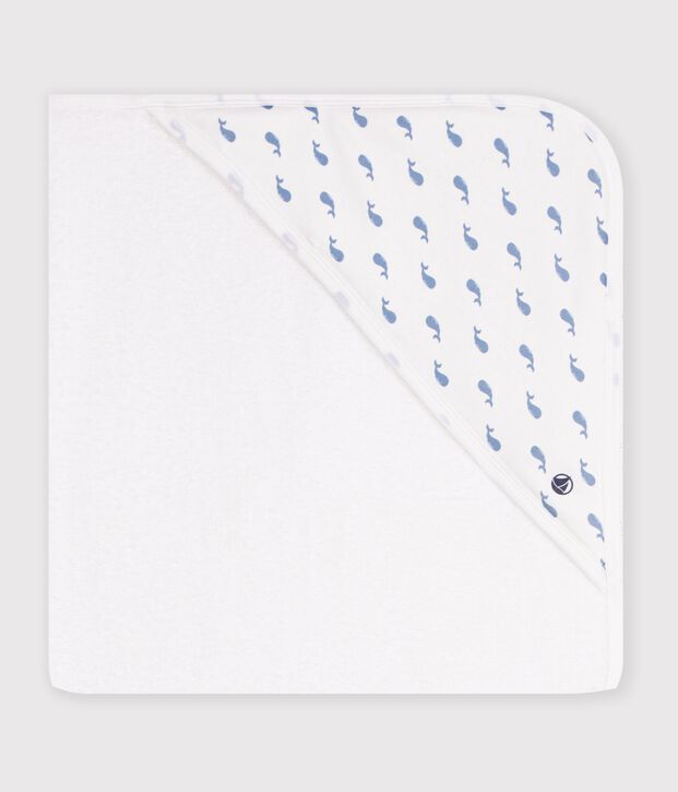 Katoenen badcape voor baby's blauw/blauw