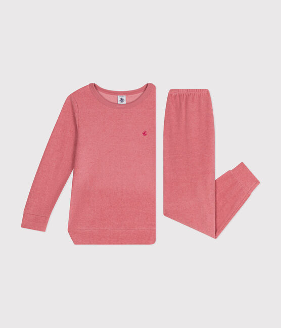 Pyjama uni en bouclette éponge grattée enfant rose ROSEWOOD