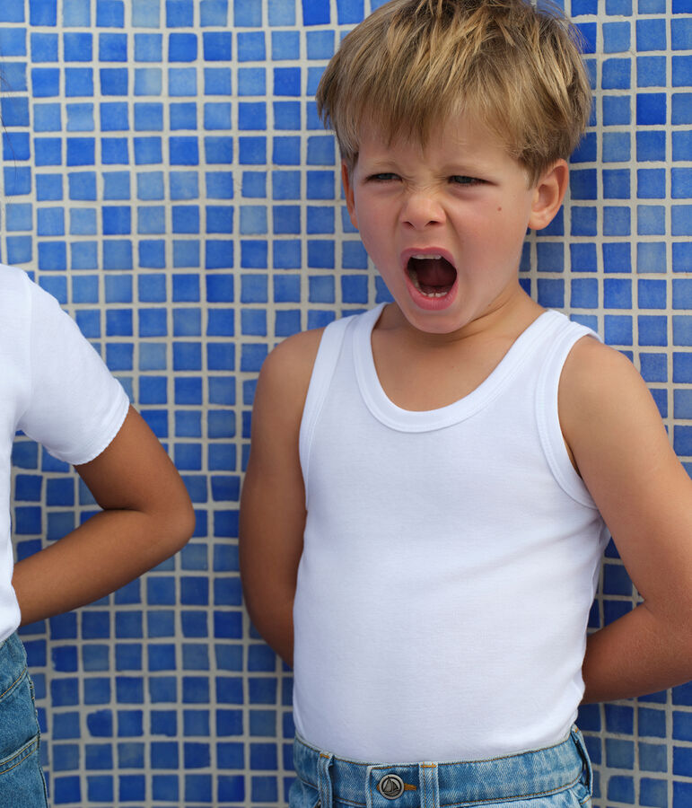 Lot de 2 d&eacute;bardeurs blancs petit gar&ccedil;on multicouleur