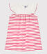Robe manches courtes en côte rayée bébé fille