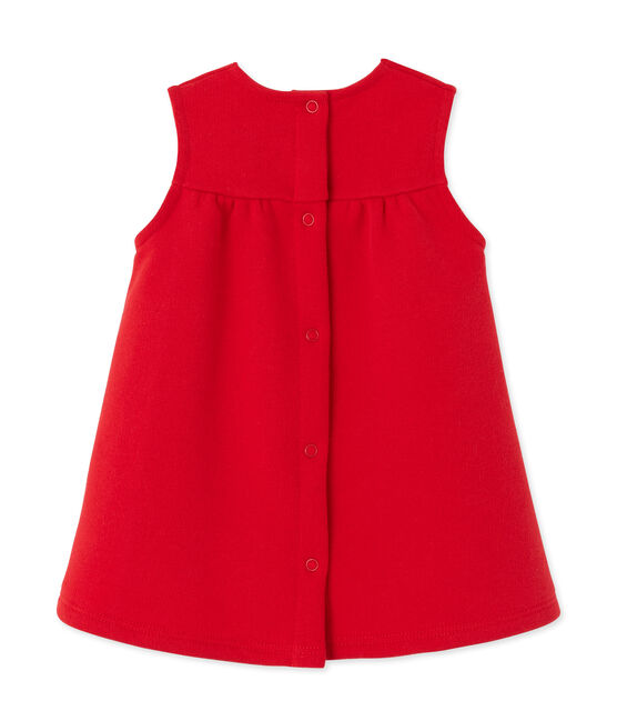 Jurk in molton met borduursel voor babymeisjes rood FROUFROU