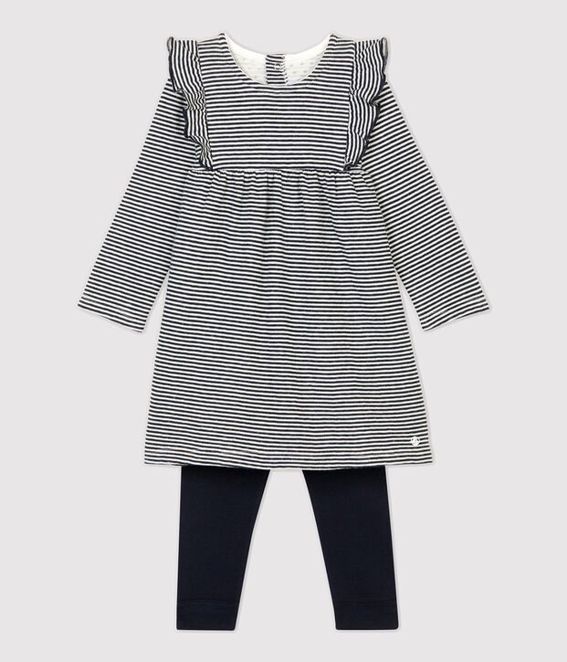 Tweedelige set baby. blauw/wit