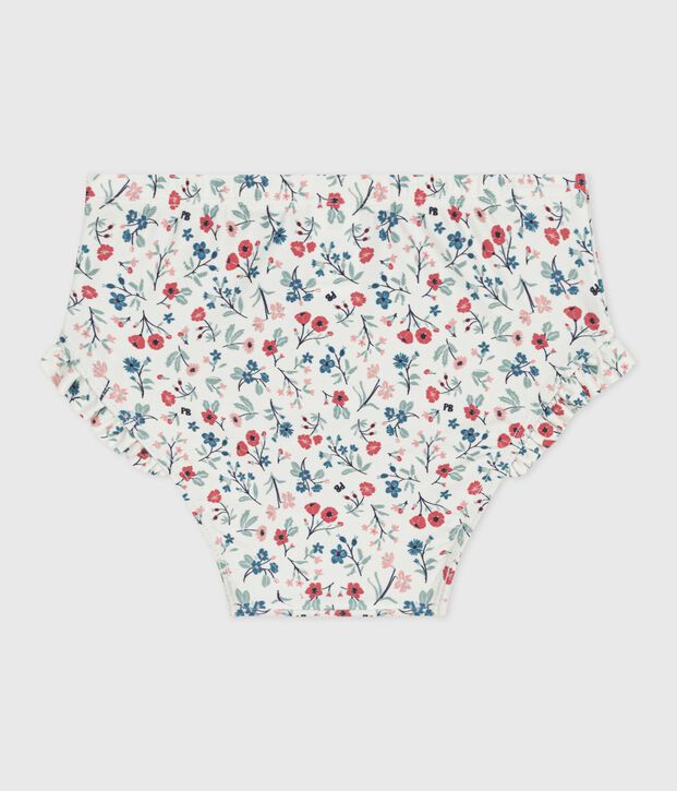 Culotte de bain b&eacute;b&eacute; &agrave; volants, imprim&eacute;e &agrave; fleurs blanc/multicouleur