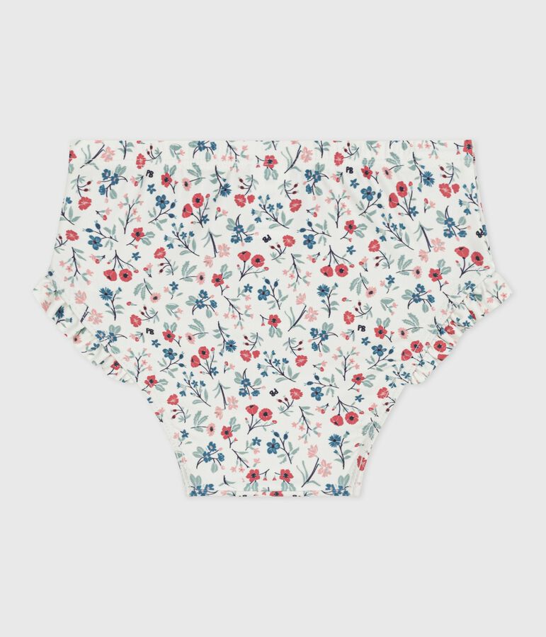Zwembroekje met ruches en bloemenprint voor baby's wit/multicouleur