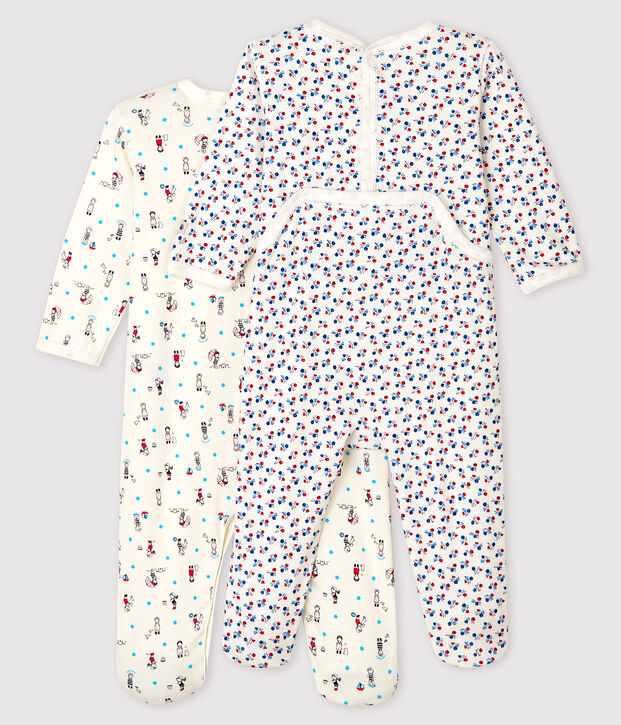 Set van 2 babyslaappakjes van ribstof voor meisjes multicouleur