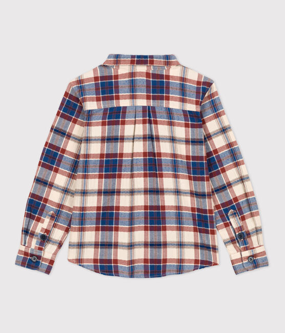 Ruitjeshemd in flanel voor jongens wit AVALANCHE/ MULTICO