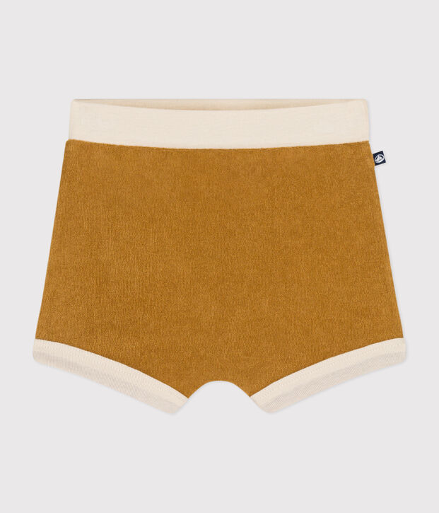 Short en bouclette &eacute;ponge b&eacute;b&eacute; jaune