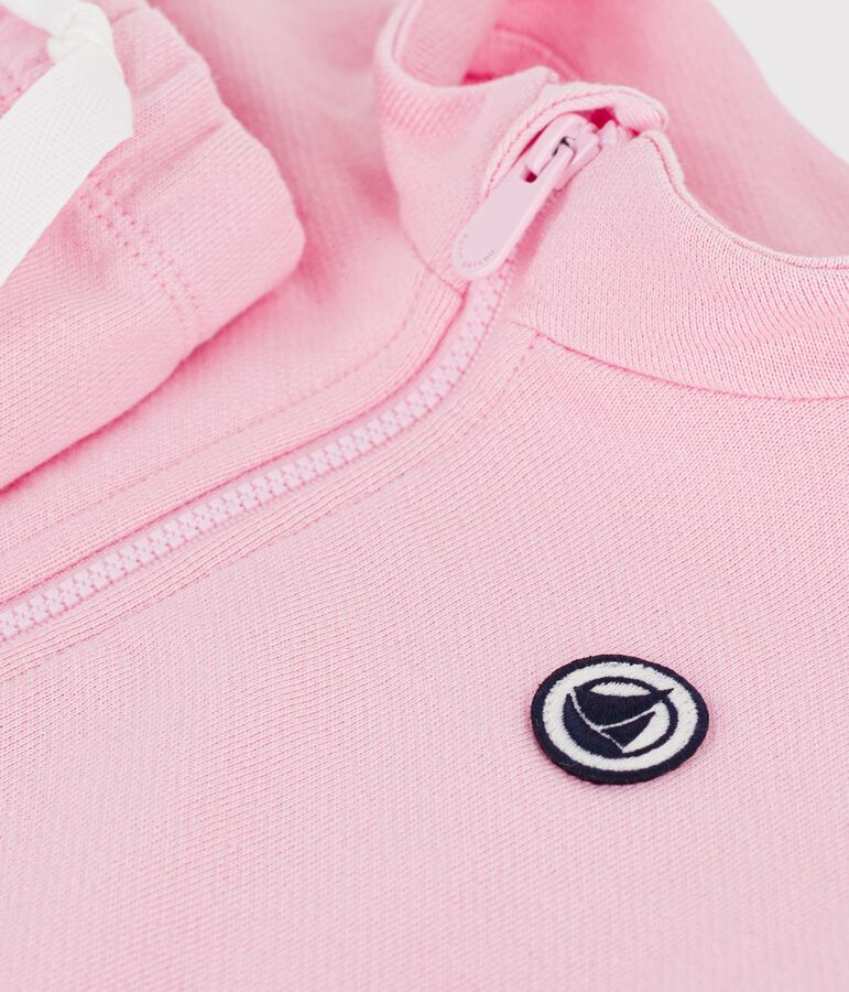 Babysetje - Sweatshirt en broekje in effen katoen roze