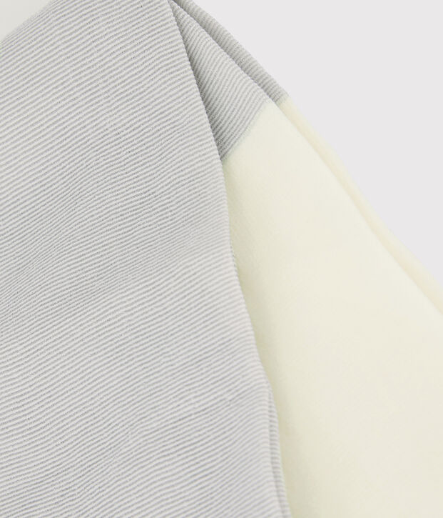 Meisjesmaillot van microvezel met pailletten wit/grijs