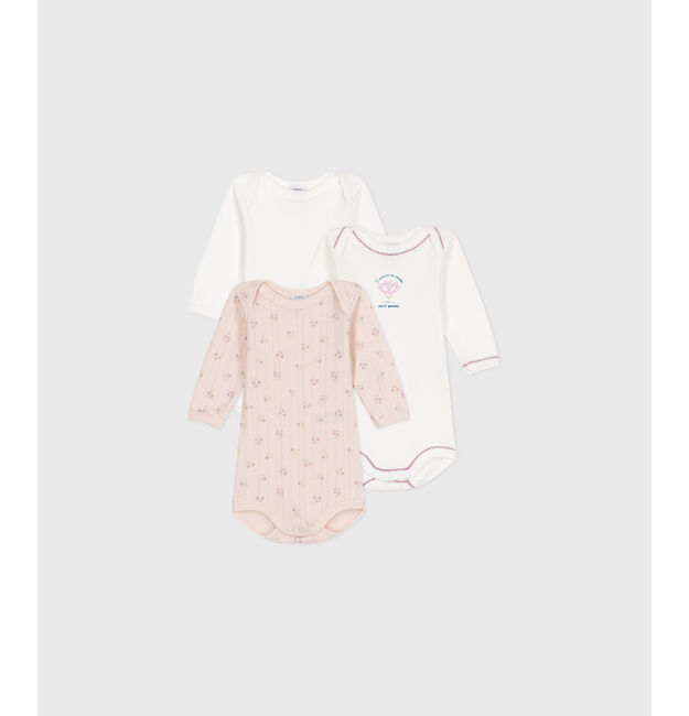 Lot de bodies manches longues en coton multicouleur