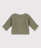 Cardigan bébé tricot point mousse en coton vert MARECAGE