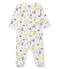 Slaappakje van ribstof babyjongen wit MARSHMALLOW/wit MULTICO