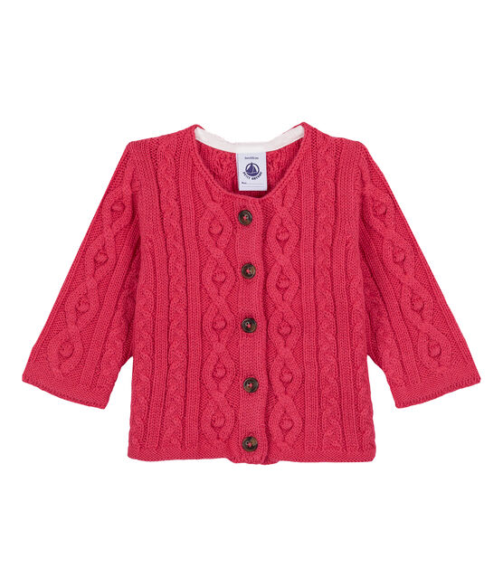 Cardigan met kabelpatroon roze IMPATIENCE