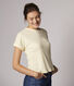 T-shirt en coton/lin uni Femme