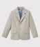 Gestreepte blazer in canvas voor jongens grijs MINERAI/wit LAIT
