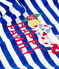 Gestreepte fluwelen kinderpyjama blauw CALVIN/ MARSHMALLOW