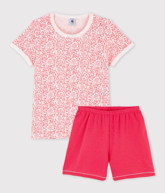 Pyjacourt imprimé fleuri rose petite fille en coton blanc MARSHMALLOW/rose GRETEL