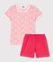 Pyjacourt imprimé fleuri rose petite fille en coton blanc MARSHMALLOW/rose GRETEL