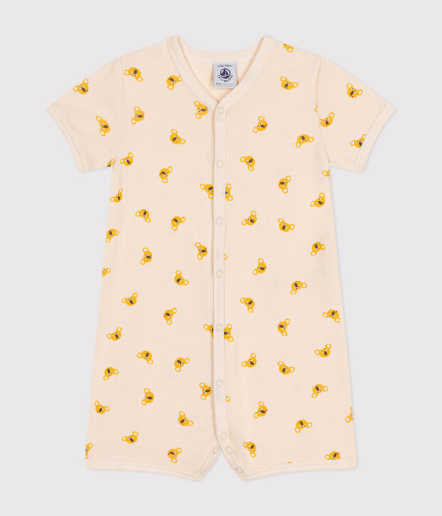 Korte playsuit met koala's van katoen voor baby's ecru/multicouleur