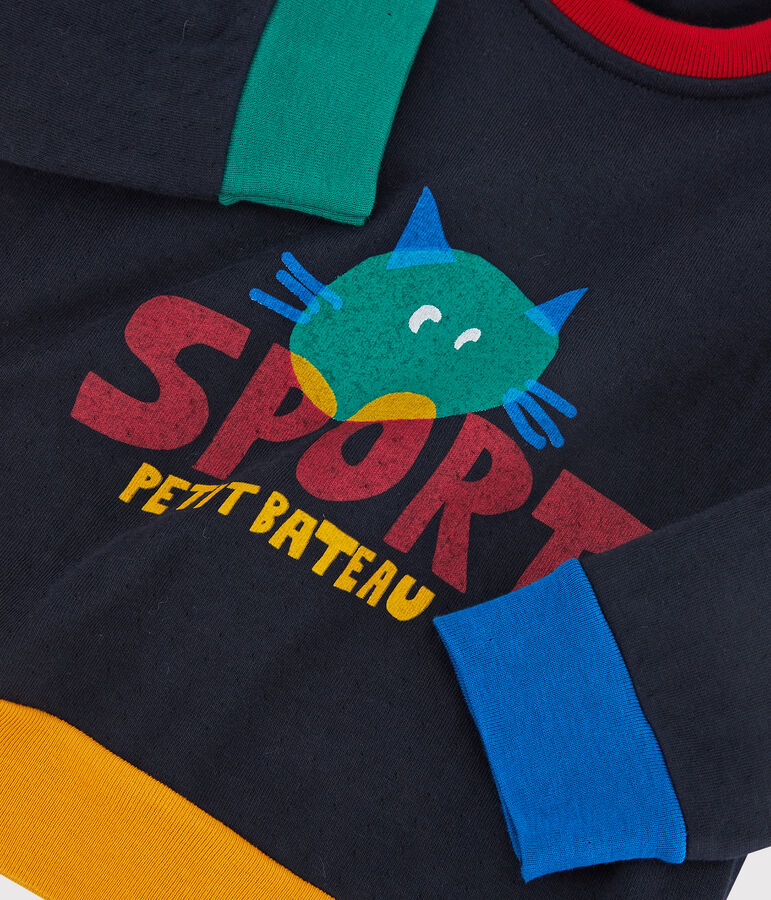 Sweatshirt en molleton b&eacute;b&eacute;. bleu SMOKING