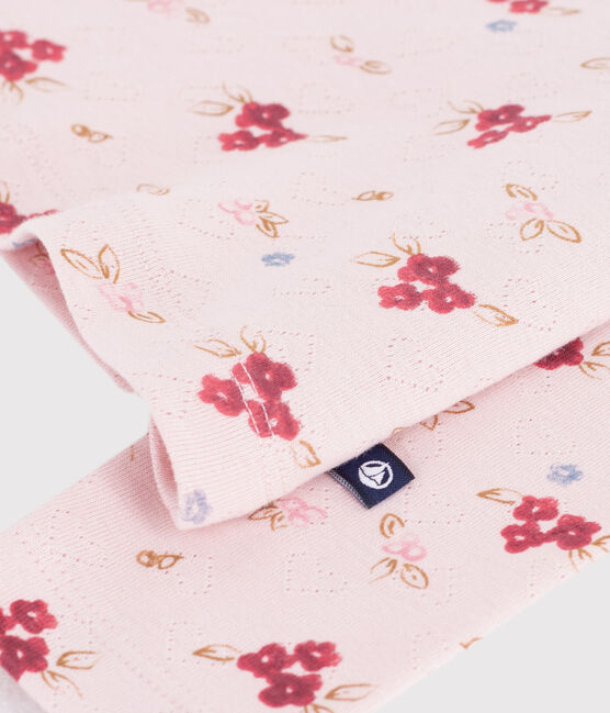 Sous-pull enfant en coton imprimé rose JOLI/blanc MULTICO