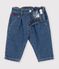 Effen spijkerbroek met geborduurd hartje voor baby's blauw