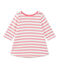 Robe bébé fille rayée blanc MARSHMALLOW/rose PETAL