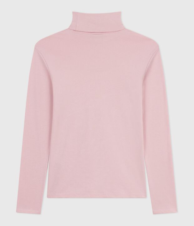 Sous-pull femme l'iconique en coton rose clair