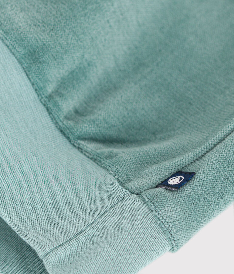 Sweatshirt en bouclette velours unie enfant fille vert