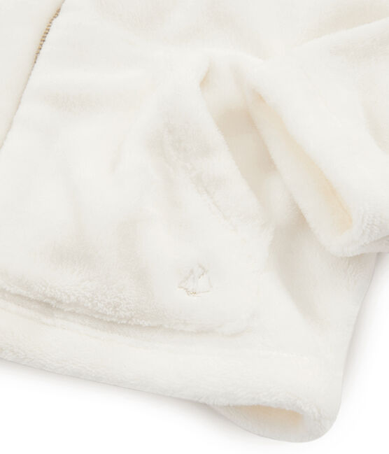 Wollig fleece sweatshirt meisjes wit MARSHMALLOW