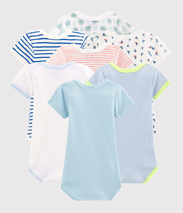 Verrassingsset met zeven body's met korte mouwen voor babyjongens multicouleur