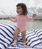 Body manches longues bébé en laine et coton rose SALINE