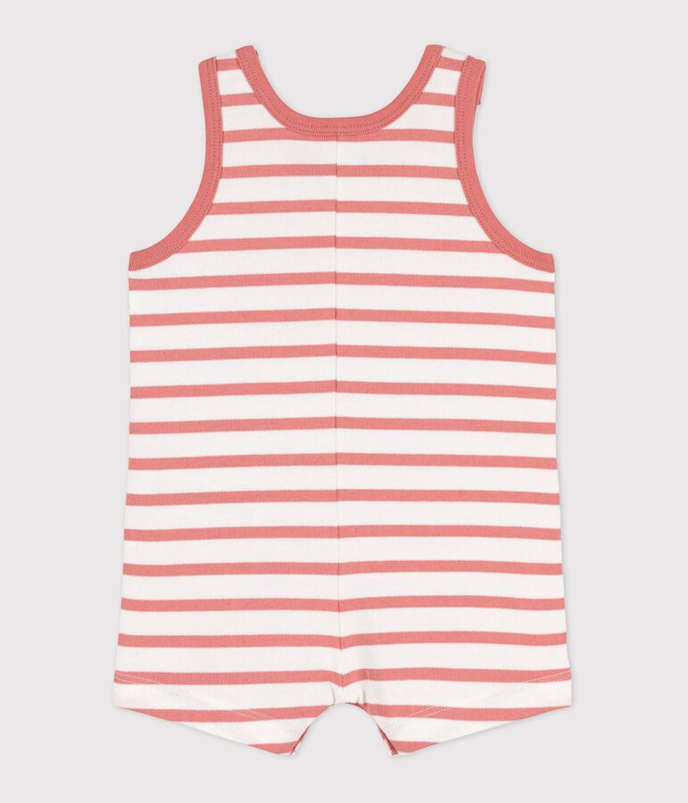 Combinaison courte b&eacute;b&eacute; en jersey &eacute;pais blanc MARSHMALLOW/ PAPAYE
