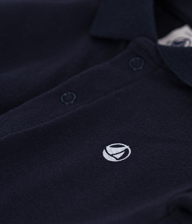 Polo manches courtes en coton b&eacute;b&eacute; bleu marine