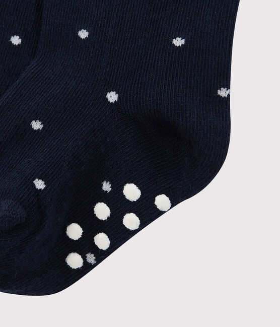 Hoge sokken baby meisje blauw SMOKING/wit MARSHMALLOW