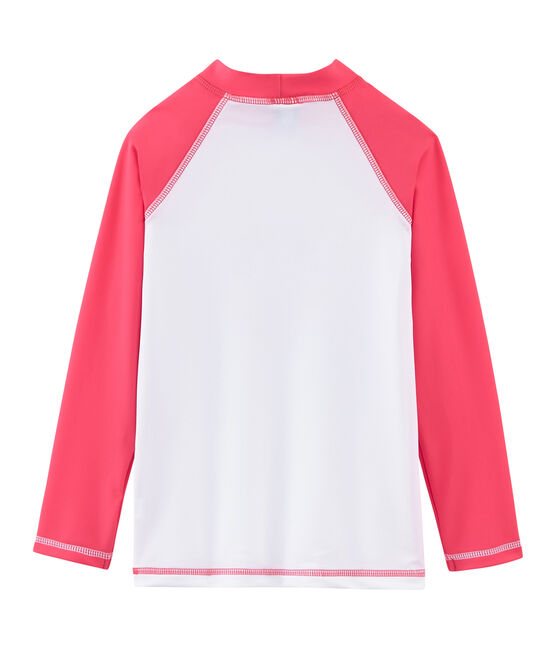 Tee shirt anti-UV UPF 50+ enfant fille et garçon blanc MARSHMALLOW/rose CUPCAKE