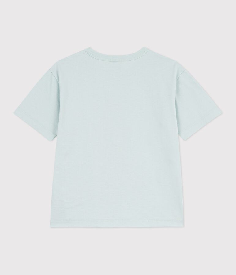 Katoenen T-shirt met korte mouwen voor kinderen blauw