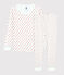 Pyjama snugfit Paris en coton enfant blanc MARSHMALLOW/rouge PEPS