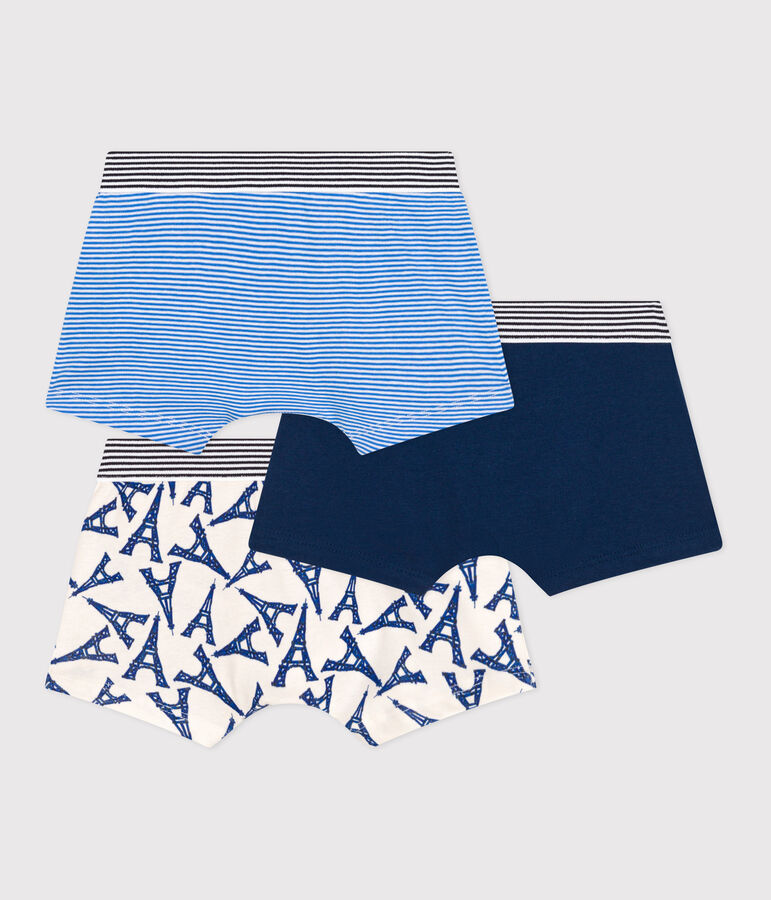 Set met drie katoenen boxershorts met motief van Parijs voor kinderen multicouleur
