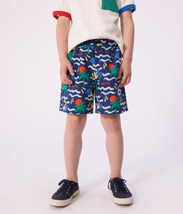 Zwemshort met print voor jongens blauw/multicouleur
