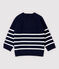Tricot trui van katoen/linnen voor babyjongens blauw SMOKING/wit MARSHMALLOW