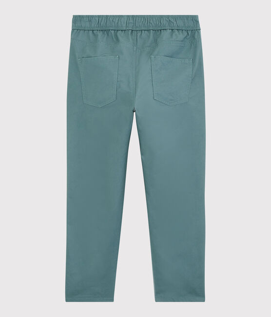 Pantalon regular en serge de coton enfant garçon vert BRUT